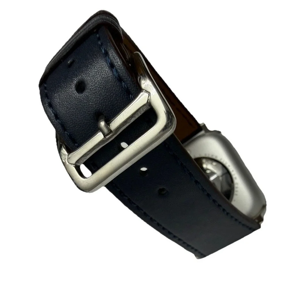Strap Band Blue Unisex's Leather replacement Band Series 10 iPhone Size 42/45 NW